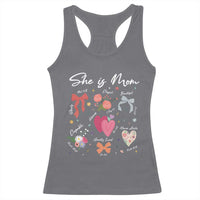 Mama Christian Religious Racerback Tank Top She Is Mom Mother's Day Jesus Flowers Bow
