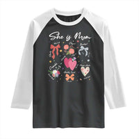 Mama Christian Religious Raglan Shirt She Is Mom Mother's Day Jesus Flowers Bow