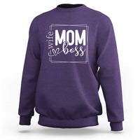 Funny Wife Mom Boss Sweatshirt Motherhood Mother's Day