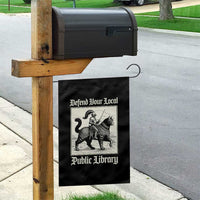 Defend Your Local Public Library Garden Flag Knight Cat for Fantasy Book Lovers
