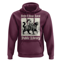 Defend Your Local Public Library Hoodie Knight Cat for Fantasy Book Lovers