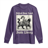 Defend Your Local Public Library Long Sleeve Shirt Knight Cat for Fantasy Book Lovers