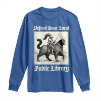 Defend Your Local Public Library Long Sleeve Shirt Knight Cat for Fantasy Book Lovers