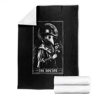 Plague Doctor Tarot Card Throw Blanket Horror Death Occult Satanic