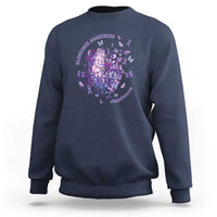Alzheimer Supporter Sweatshirt Alzheimer Awareness Hope For A Cure Flower - Wonder Print Shop