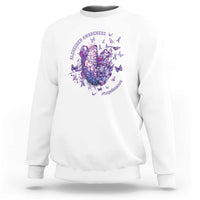 Alzheimer Supporter Sweatshirt Alzheimer Awareness Hope For A Cure Flower - Wonder Print Shop