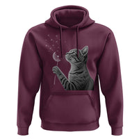 Cat Blowing Dandelion Hoodie Kitten Making A Wish Nature Art