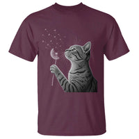 Cat Blowing Dandelion T Shirt Kitten Making A Wish Nature Art