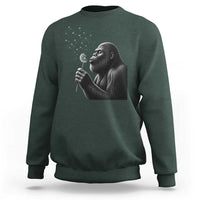 Bigfoot Blowing Dandelion Sweatshirt Funny Sasquatch Making A Wish