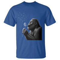 Bigfoot Blowing Dandelion T Shirt Funny Sasquatch Making A Wish