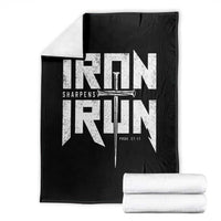 Iron Sharpens Iron Throw Blanket Christian Bible Scripture Gym Workout