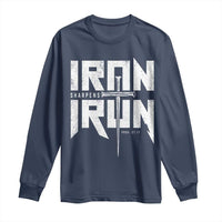 Iron Sharpens Iron Long Sleeve Shirt Christian Bible Scripture Gym Workout