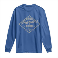 Iron Sharpens Iron Long Sleeve Shirt Christian Faith Scripture Nail Jesus Cross