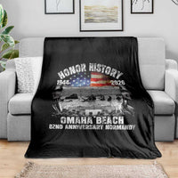 Omaha Beach D Day Throw Blanket 82nd Anniversary Honor History Normandy WWII