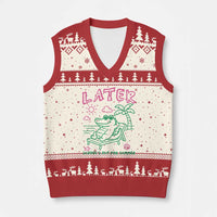 Later Gator School's Out for Summer V-Neck Knit Sweater Vest Funny Last Day of School