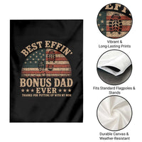 Best Effin Bonus Dad Ever Garden Flag Step Dad American Flag Father's Day Gifts