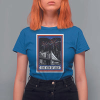 The 4th Of July T Shirt For Women Vintage Tarot Card Dark Magic USA Fireworks - Wonder Print Shop