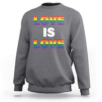LGBTQ Sweatshirt Love Is Love Rainbow Gay Pride Queer - Wonder Print Shop