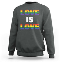 LGBTQ Sweatshirt Love Is Love Rainbow Gay Pride Queer - Wonder Print Shop