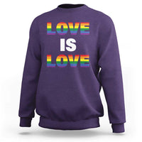 LGBTQ Sweatshirt Love Is Love Rainbow Gay Pride Queer - Wonder Print Shop