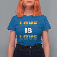 LGBTQ T Shirt For Women Love Is Love Rainbow Gay Pride Queer - Wonder Print Shop
