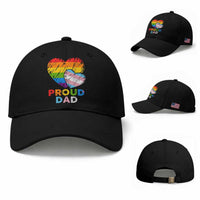 Funny Proud Dad LGBTQ Baseball Cap LGBT Transgender Flag Heart Fathers Day