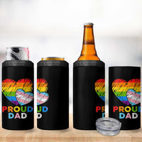 Funny Proud Dad LGBTQ 4 in 1 Can Cooler Tumbler LGBT Transgender Flag Heart Fathers Day