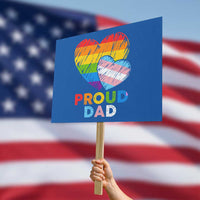 Funny Proud Dad LGBTQ Protest Sign LGBT Transgender Flag Heart Fathers Day - Wonder Print Shop