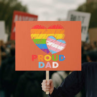 Funny Proud Dad LGBTQ Protest Sign LGBT Transgender Flag Heart Fathers Day - Wonder Print Shop