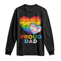 Funny Proud Dad LGBTQ Long Sleeve Shirt LGBT Transgender Flag Heart Fathers Day