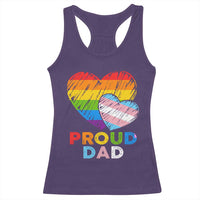 Funny Proud Dad LGBTQ Racerback Tank Top LGBT Transgender Flag Heart Fathers Day