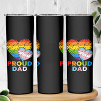 Funny Proud Dad LGBTQ Skinny Tumbler LGBT Transgender Flag Heart Fathers Day