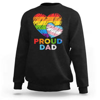 Funny Proud Dad LGBTQ Sweatshirt LGBT Transgender Flag Heart Fathers Day