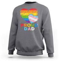 Funny Proud Dad LGBTQ Sweatshirt LGBT Transgender Flag Heart Fathers Day