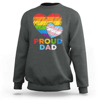 Funny Proud Dad LGBTQ Sweatshirt LGBT Transgender Flag Heart Fathers Day