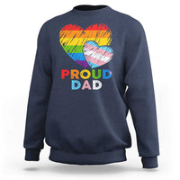 Funny Proud Dad LGBTQ Sweatshirt LGBT Transgender Flag Heart Fathers Day