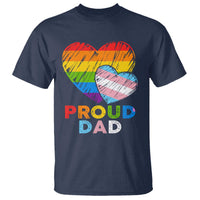 Funny Proud Dad LGBTQ T Shirt LGBT Transgender Flag Heart Fathers Day