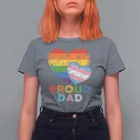 Funny Proud Dad LGBTQ T Shirt For Women LGBT Transgender Flag Heart Fathers Day