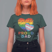 Funny Proud Dad LGBTQ T Shirt For Women LGBT Transgender Flag Heart Fathers Day
