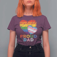 Funny Proud Dad LGBTQ T Shirt For Women LGBT Transgender Flag Heart Fathers Day