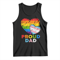 Funny Proud Dad LGBTQ Tank Top LGBT Transgender Flag Heart Fathers Day