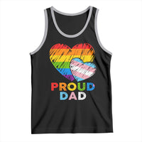 Funny Proud Dad LGBTQ Tank Top LGBT Transgender Flag Heart Fathers Day