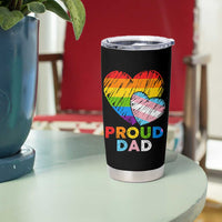 Funny Proud Dad LGBTQ Tumbler Cup LGBT Transgender Flag Heart Fathers Day