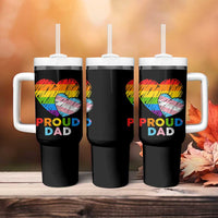 Funny Proud Dad LGBTQ Tumbler With Handle LGBT Transgender Flag Heart Fathers Day