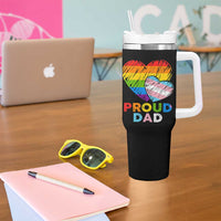 Funny Proud Dad LGBTQ Tumbler With Handle LGBT Transgender Flag Heart Fathers Day