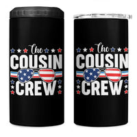 Funny The Cousin Crew 4th Of July 4 in 1 Can Cooler Tumbler Patriotic American Family Matching - Wonder Print Shop