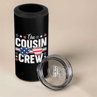 Funny The Cousin Crew 4th Of July 4 in 1 Can Cooler Tumbler Patriotic American Family Matching - Wonder Print Shop