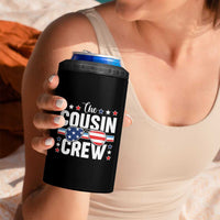 Funny The Cousin Crew 4th Of July 4 in 1 Can Cooler Tumbler Patriotic American Family Matching - Wonder Print Shop