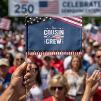 Funny The Cousin Crew 4th Of July Patriotic Handheld Flag Patriotic American Family Matching