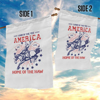 Funny 4th of July Western Cowboy Garden Flag America Land Of The Yee Home Of The Haw - Wonder Print Shop